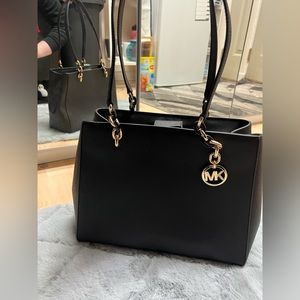 Authentic Michael Kors large black leather purse